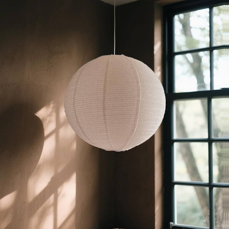 Large Hanging Lamp shade 20INCH Round Linen Pendant Lamp shade Can replace paper lanterns Hanging... | Amazon (US)