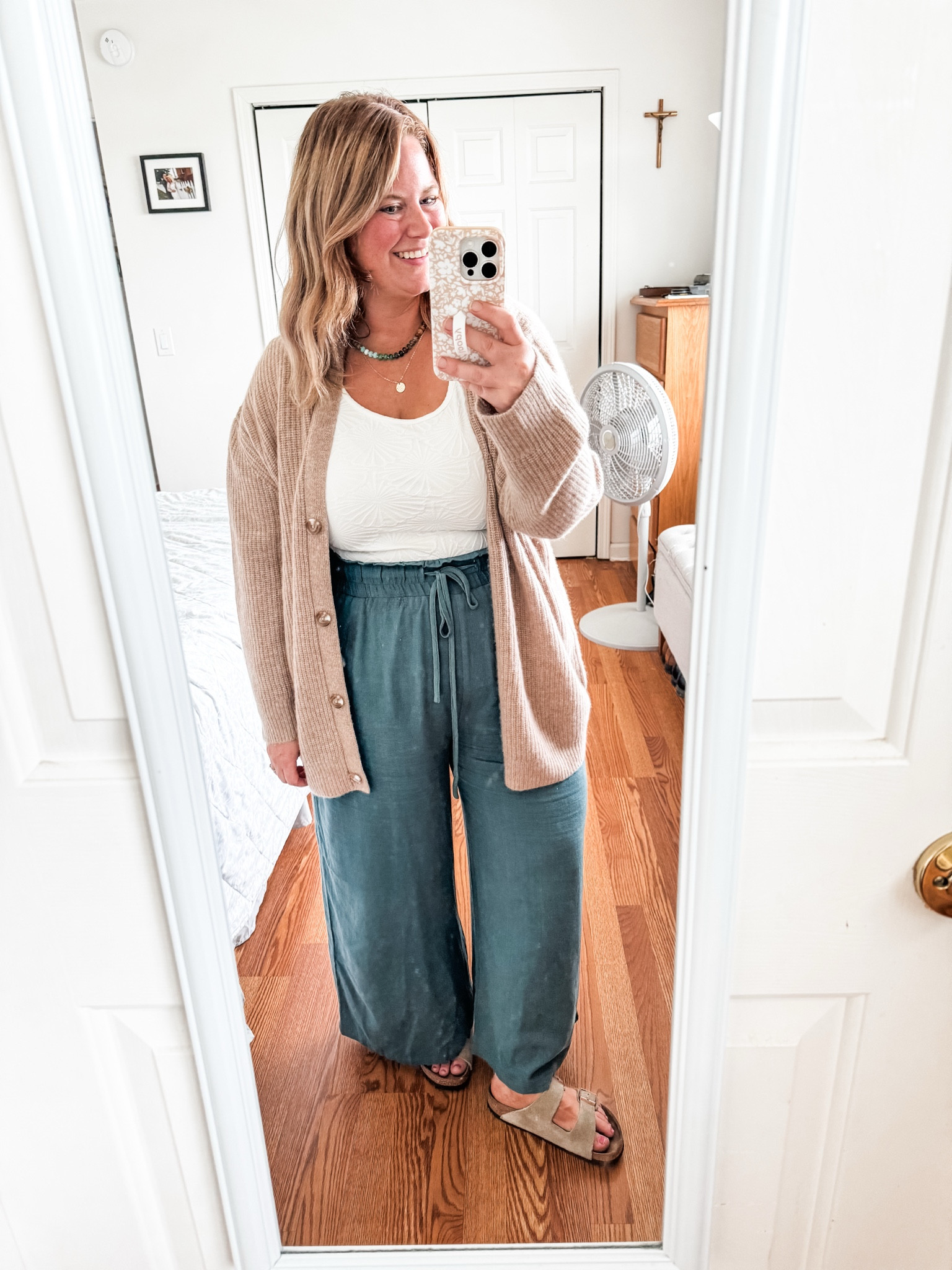 Wearing a large in my cardigan and an XXL in my linen pants 

#LTKSeasonal #LTKmomlife #LTKMidsize