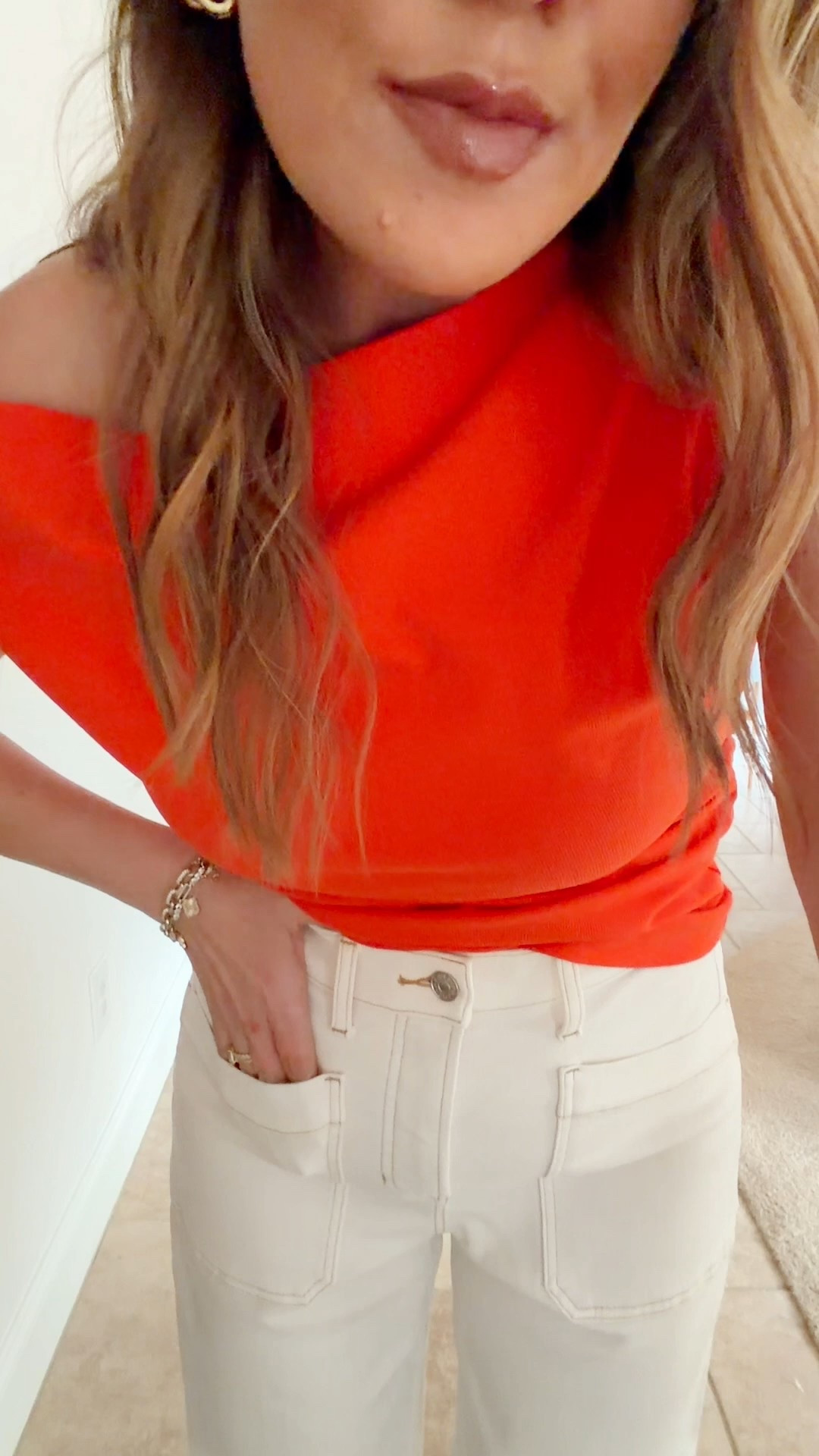 this new ivory denim is absolutely INSANE! so flattering and stretchy! nothing shows through, supports the tummy area, 10/10. I got size medium! code is ASHANDEMXSPANX 