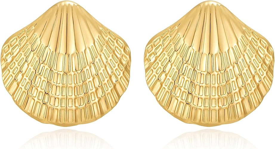 Gold Shell Drop Earrings for Women Seashell Dangle Earrings Ocean Beach Earrings Summer Jewelry | Amazon (US)