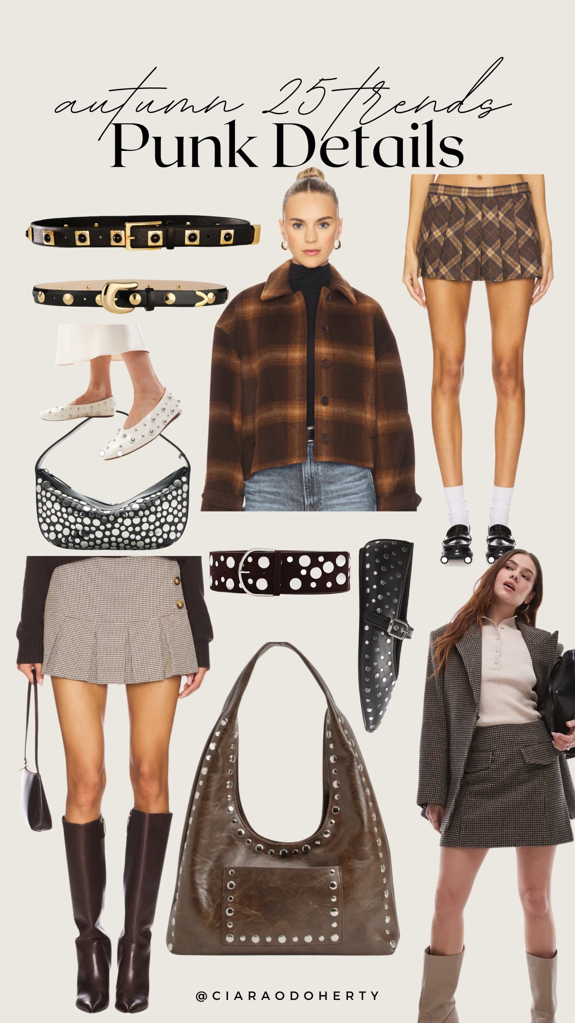 Autumn 25’ trends: Punk Details
Studs, Studded bags, belts, shoes, tartan & plaid skirts & jackets

#LTKeurope #LTKautumn #LTKireland
