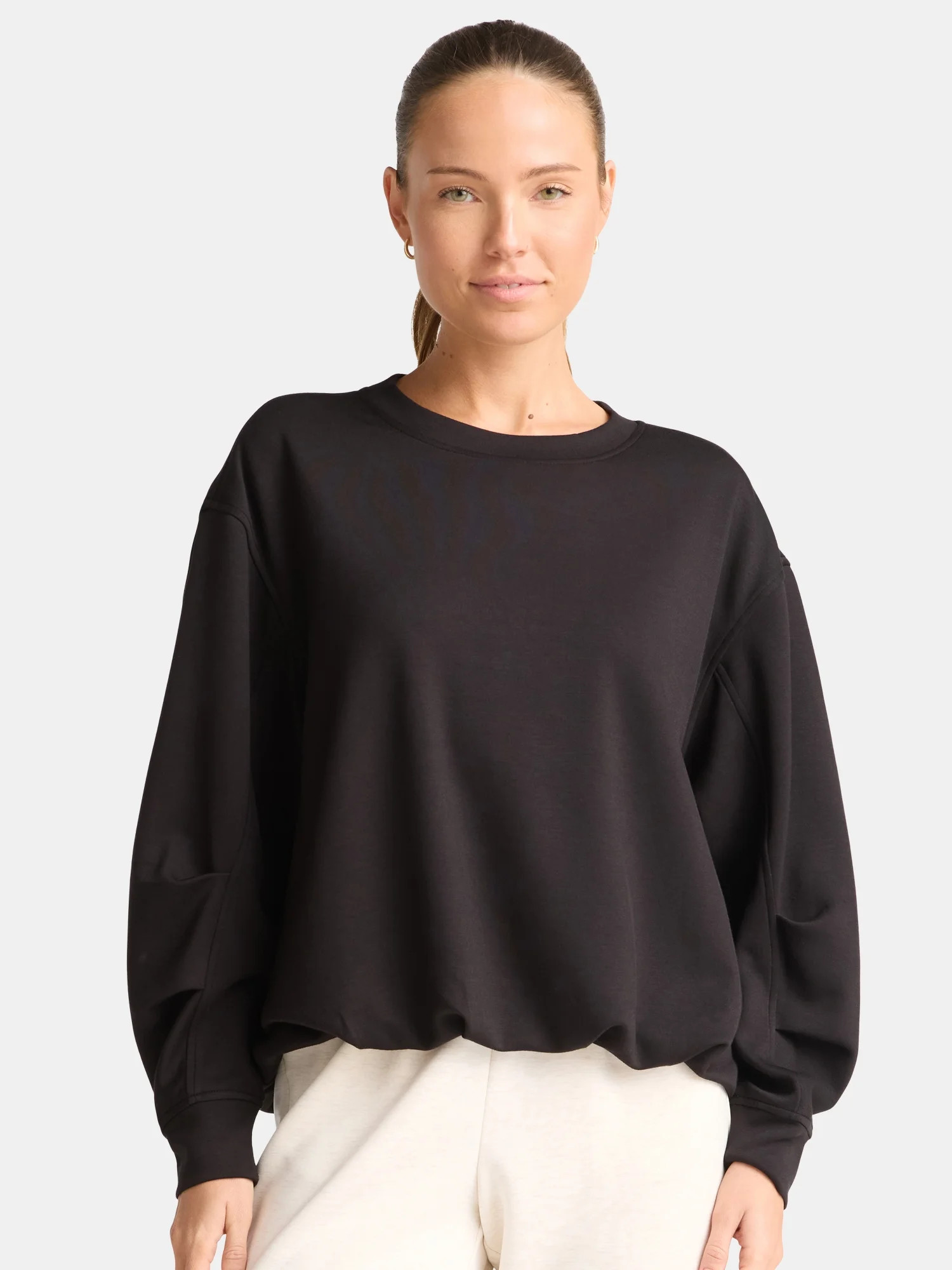 Avia Women's Knit Bubble Top with Long Sleeves, Sizes XS-XXXL | Walmart (US)