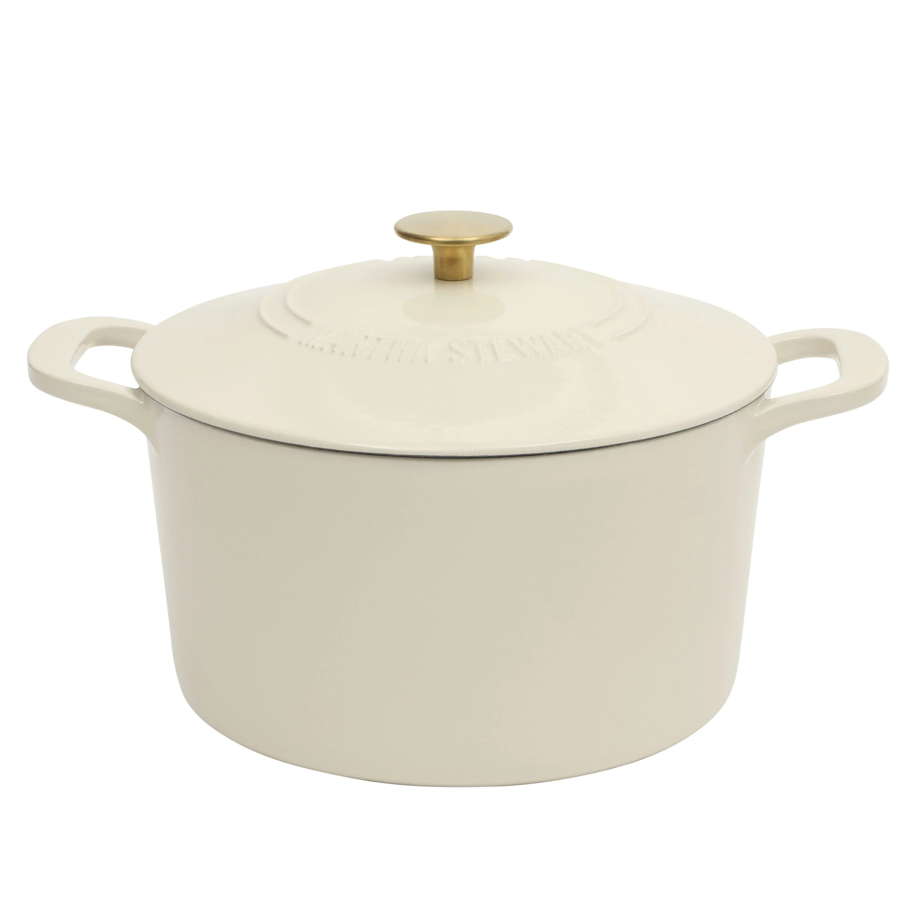 Martha Stewart Everyday Eastwick 7 Quart Enamel on Cast Iron Dutch Oven Linen | Walmart (US)