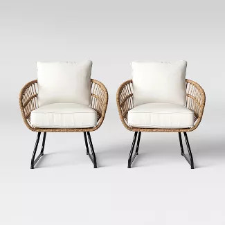 Southport 2pk Patio Club Chair Linen - Opalhouse™ | Target