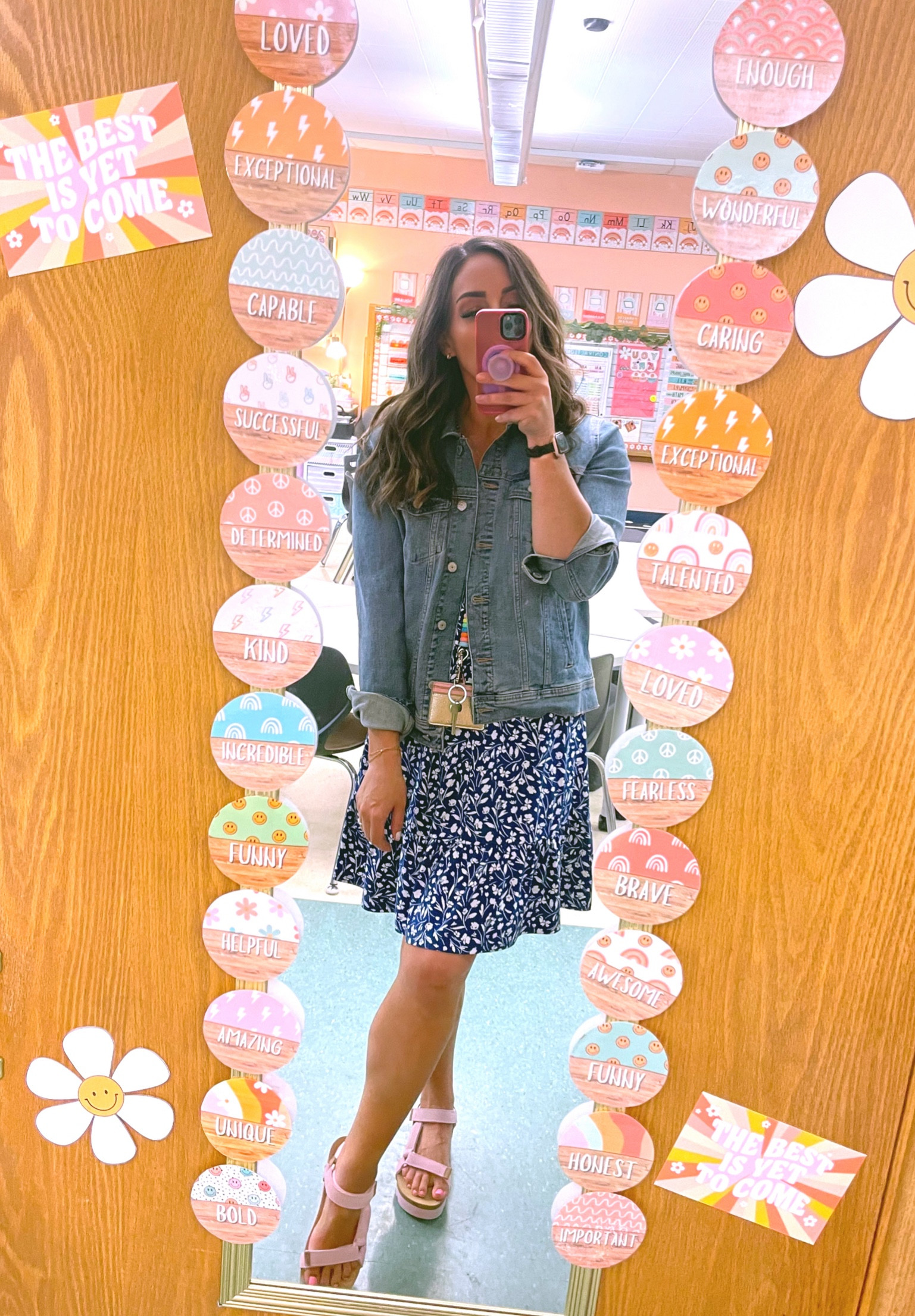 Teacher OOTD  summer countdown: Day 11 & counting!!! 

We had our EOY Awards ceremony today & another cold day in WNY with a high of 60 🙄

Luckily, denim jackets are always in when you’re a teacher ✏️📘🍎

Teacher outfit
Teacher style
Sandals
Summer sandals
Reefs
Denim jacket
Summer style
Summer fashion
Florals
Shoes
Classroom decor


#LTKShoeCrush #LTKSaleAlert #LTKStyleTip