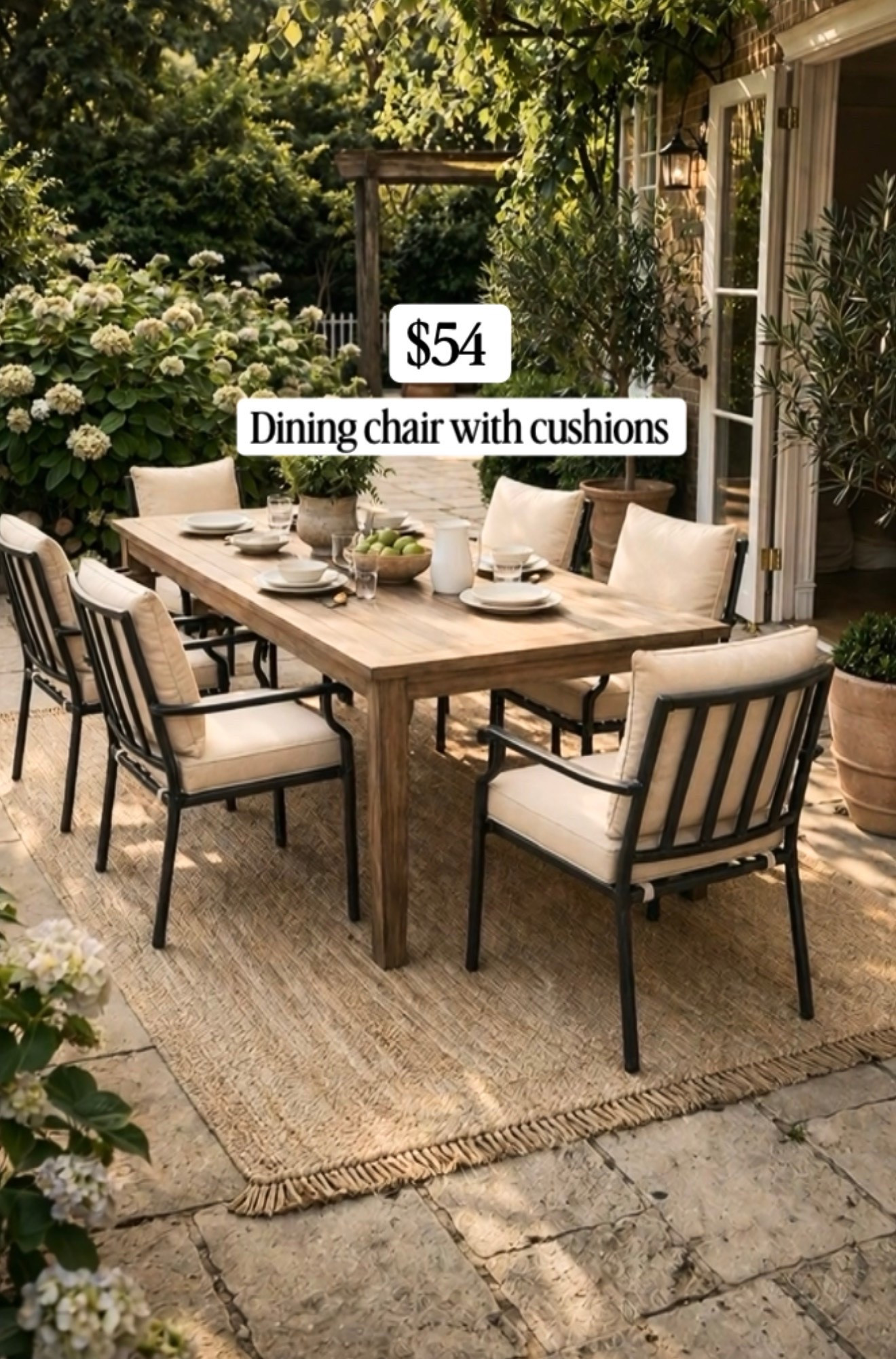 Wow, $54 dining chair with cushions. This is incredible and most sites. The cushions will be even more than that. I would grab these before they sell out outdoor dining chair with cushion.

#LTKHome
