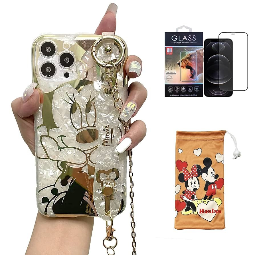 Cartoon Case for iPhone 16 Pro Max 6.9'' with HD Screen Protector, with Wrist Strap Kickstand Met... | Amazon (US)
