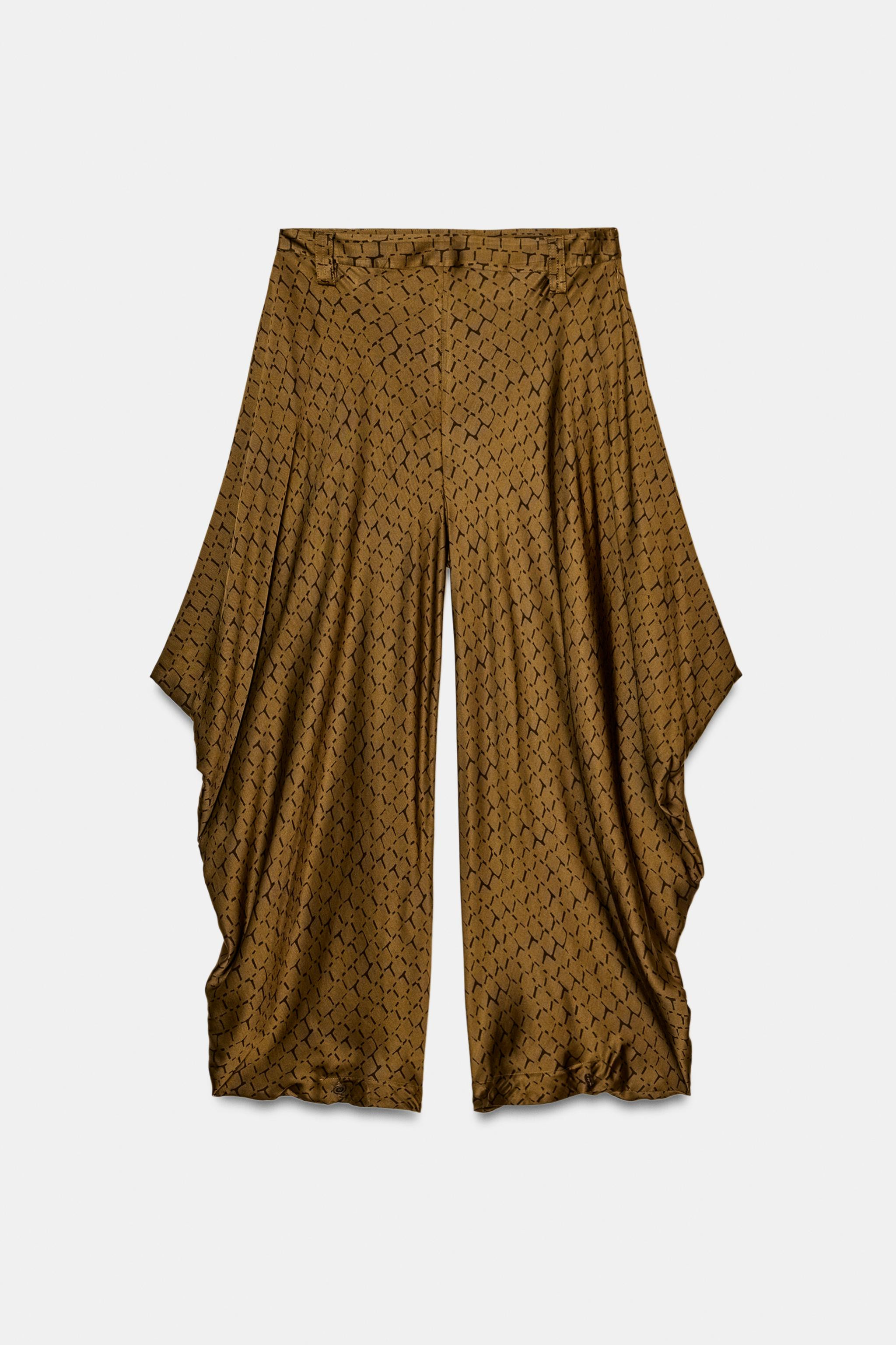 ZW COLLECTION DRAPED PRINTED PANTS | Zara US