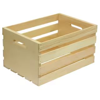 Crates and Pallet 18 in. x 12.5 in. x 9.5 in. Large Wood Crate | The Home Depot