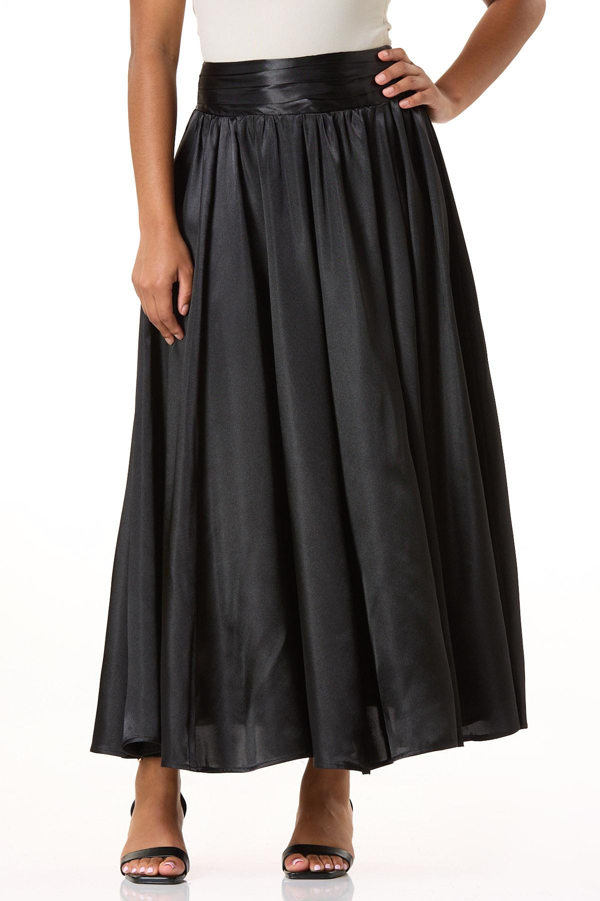 Satin Tux Waist Maxi Skirt | Cato Fashions