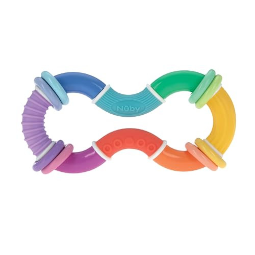 Nuby Twist-a-Ring Rattle Teether Toy for Babies - Toy for Baby Teething Relief - 6+ Months | Amazon (US)
