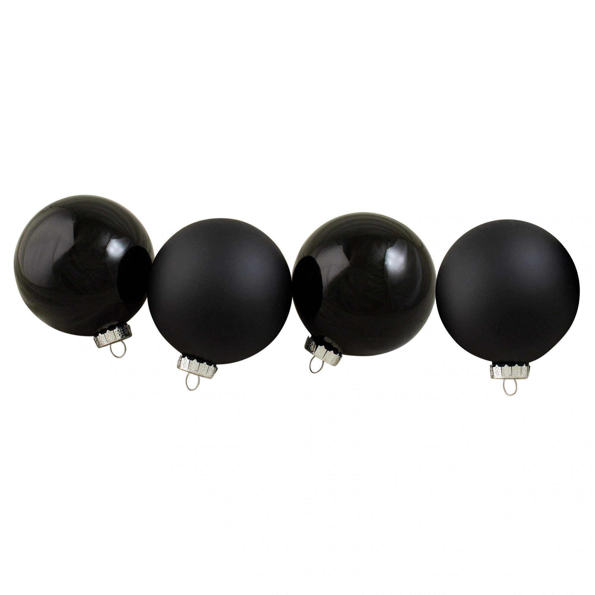 Northlight 4 -Pack Black Ball Standard Indoor Ornament set | 32627530 | Lowe's