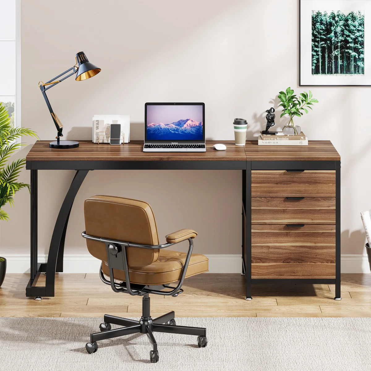 Syasia 59'' Computer Desk with 3 Drawers | Wayfair North America