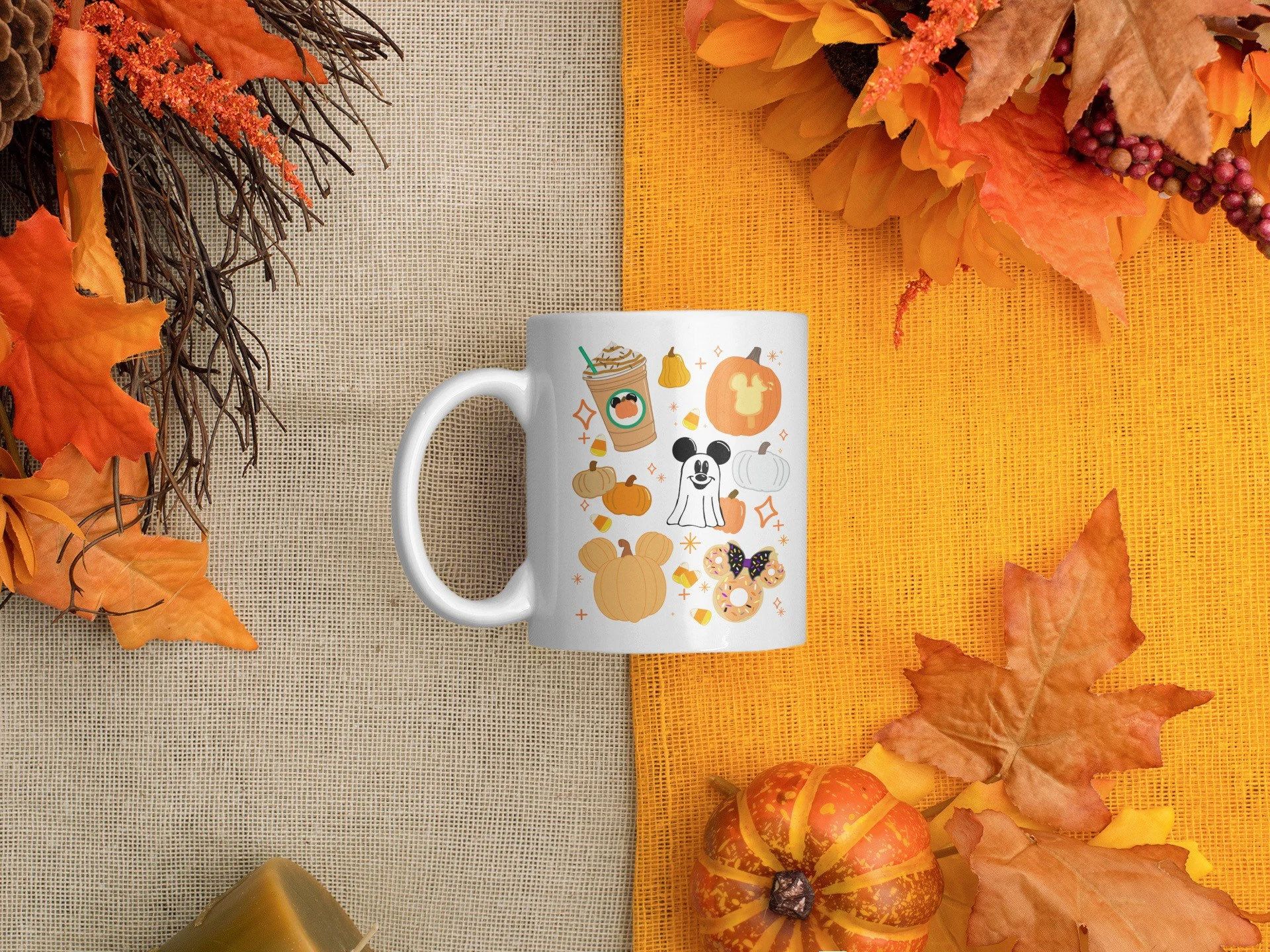 Fall Halloween Disney Things Coffee Mug || Mickey Mouse Pumpkin Mug || Pumpkin Spice Mug || Disne... | Etsy (US)
