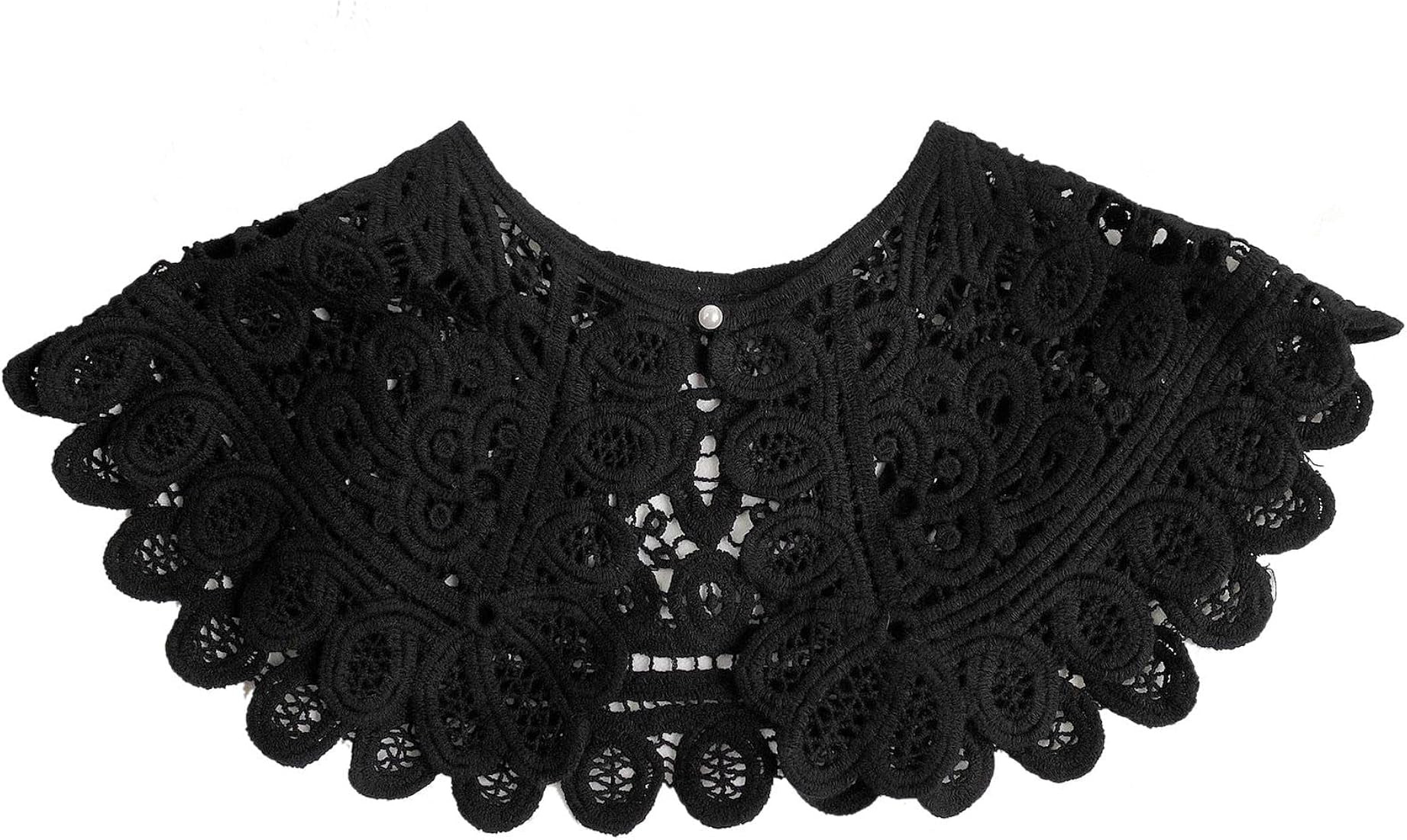 WENLOOY Retro Hollow Out Lace Floral False Collar Detachable Fake Collar for Women Girl | Amazon (US)