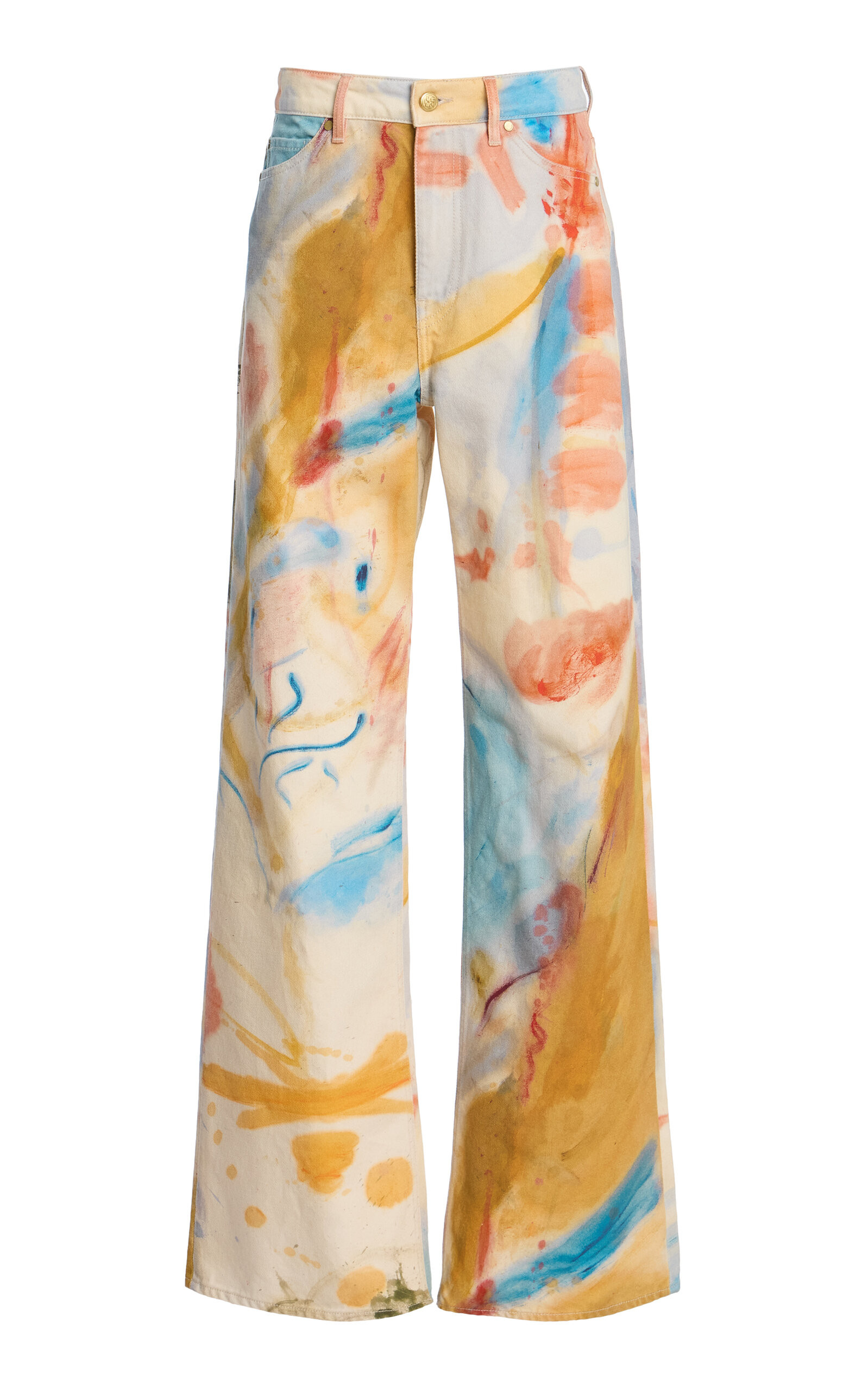 Willow Printed Denim Wide-Leg Cotton Jeans | Moda Operandi (Global)