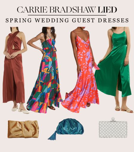 Spring wedding guest dresses (would also be great for a tropical destination wedding) and some unique clutches I’ve had my eyes on #weddingguest #beachwedding #spring 

#LTKSeasonal