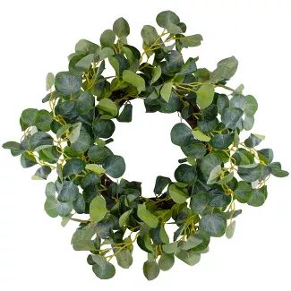 Northlight Eucalyptus Leaves Artificial Botanical Spring Wreath, Green - 20-Inch | Target