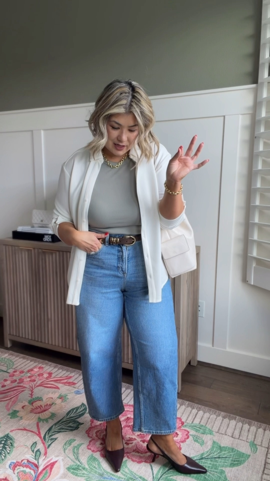 The best kind of denim, structured, yet stretchy and just molds to your body. I’ve shared these @Spanx Jean a dozen times and I will continue to share them because I truly love them! And what better to wear this with Air Essentials. I tried out their new line up, the oversized button up. You know I love wearing button ups with my jeans because they elevate a casual look easily. I absolutely love how this outfit turned out! 

For sizing reference, I’m between a size 12/14 and generally wear medium/larges in top unless I’m going for an oversized fit, then I’ll size up to an XL. I’m wearing a XL, petite in these jeans and a large in the button up.  

Use code CMCLAIREXSPANX for 15% off your first purchase + free shipping, excluding sales. 

#spanxpartner

#LTKMidsize #LTKOver40 #LTKootd