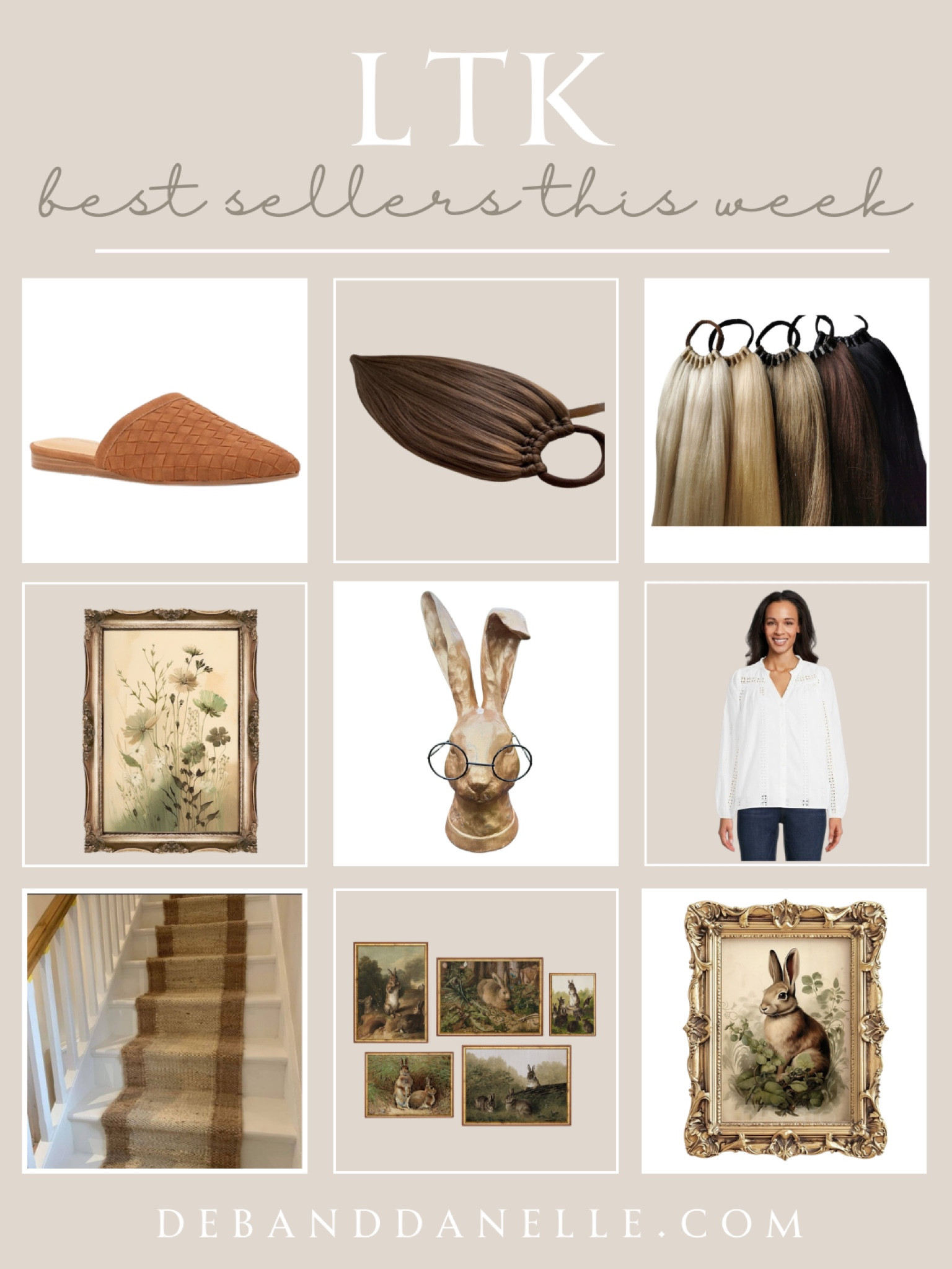 LTK top-sellers for the week include my new fake ponytail from Etsy as well as some bunny items for Easter. 

Spring, Easter, Mules

#LTKmidsize #LTKSeasonal #LTKhome