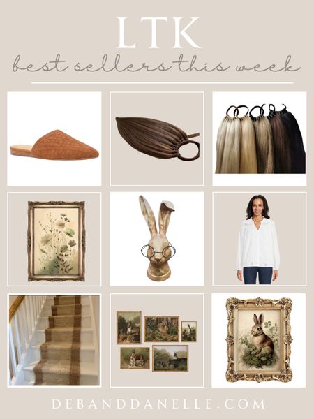 LTK top-sellers for the week include my new fake ponytail from Etsy as well as some bunny items for Easter. 

Spring, Easter, Mules

#LTKmidsize #LTKSeasonal #LTKhome