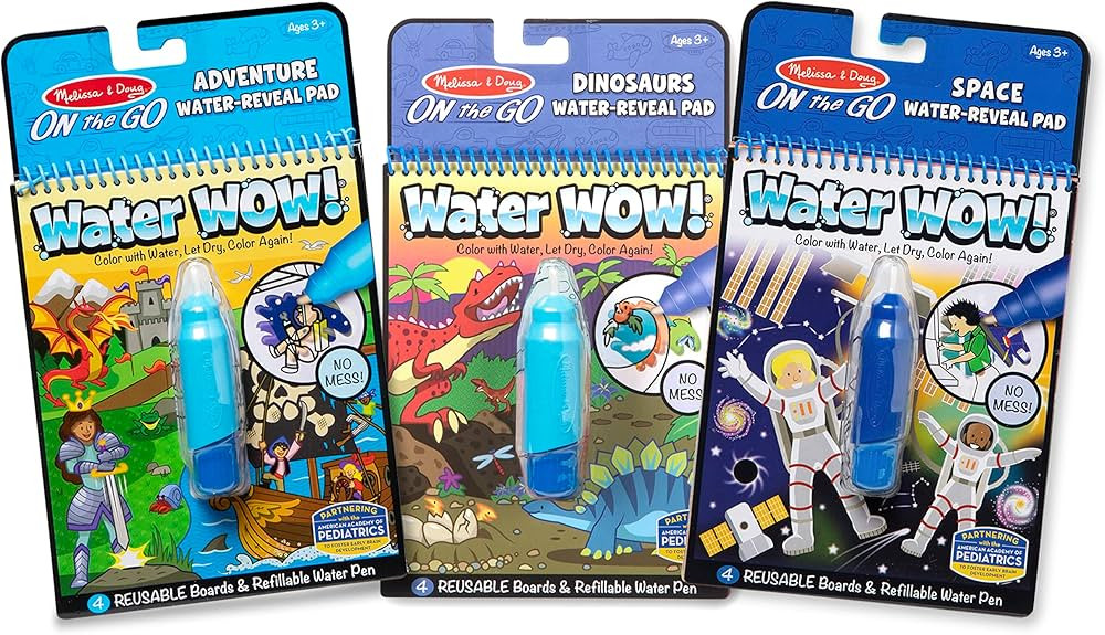 Melissa & Doug On the Go Water Wow! Reusable Color with Water Travel Toy Activity Pad with Chunky... | Amazon (US)
