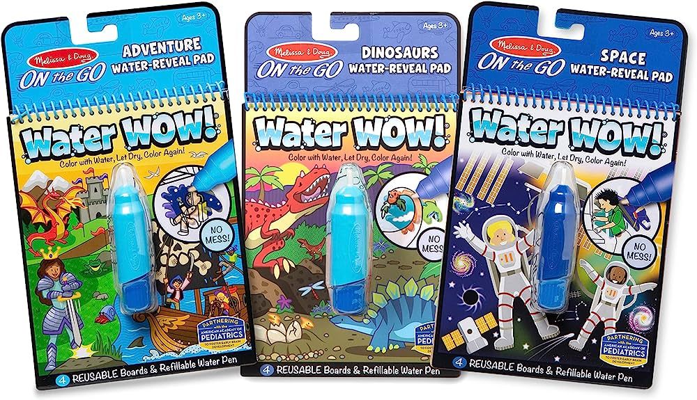 Melissa & Doug On the Go Water Wow! Reusable Color with Water Travel Toy Activity Pad with Chunky... | Amazon (US)