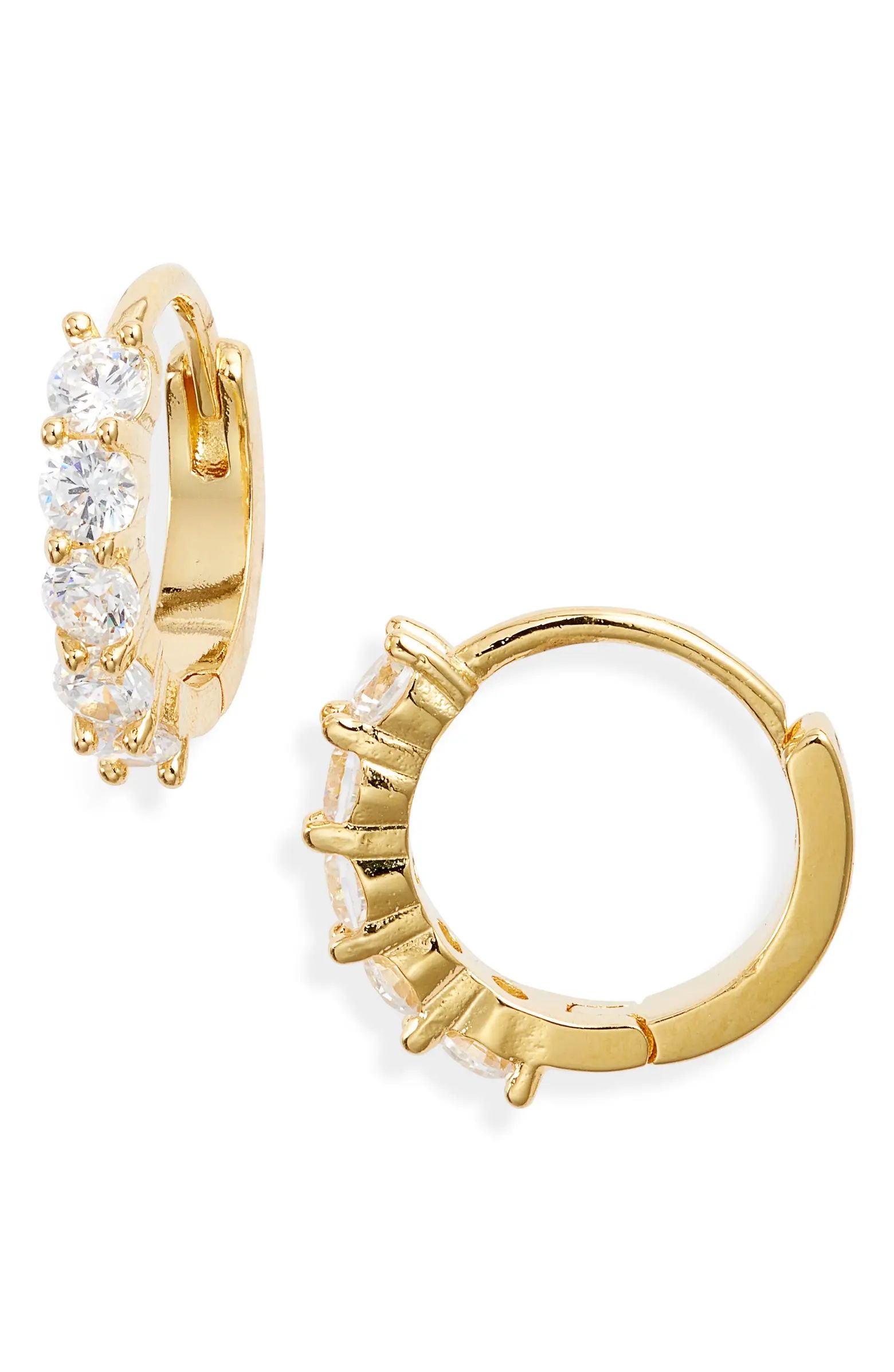 Nordstrom Everyday Cubic Zirconia Huggie Hoop Earrings | Nordstrom | Nordstrom