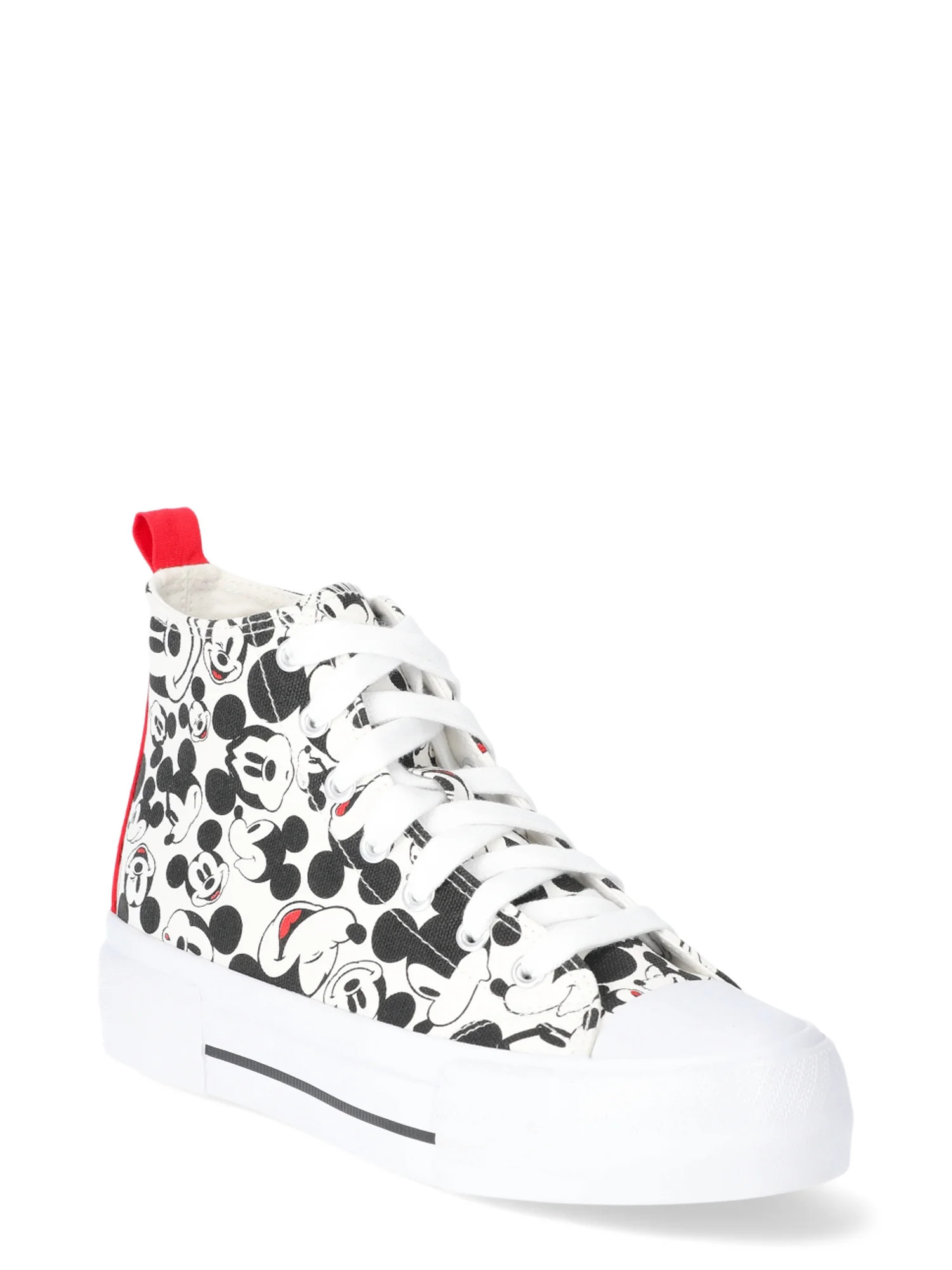 Disney Women's Mickey Mouse High-Top Lace-Up Sneakers | Walmart (US)