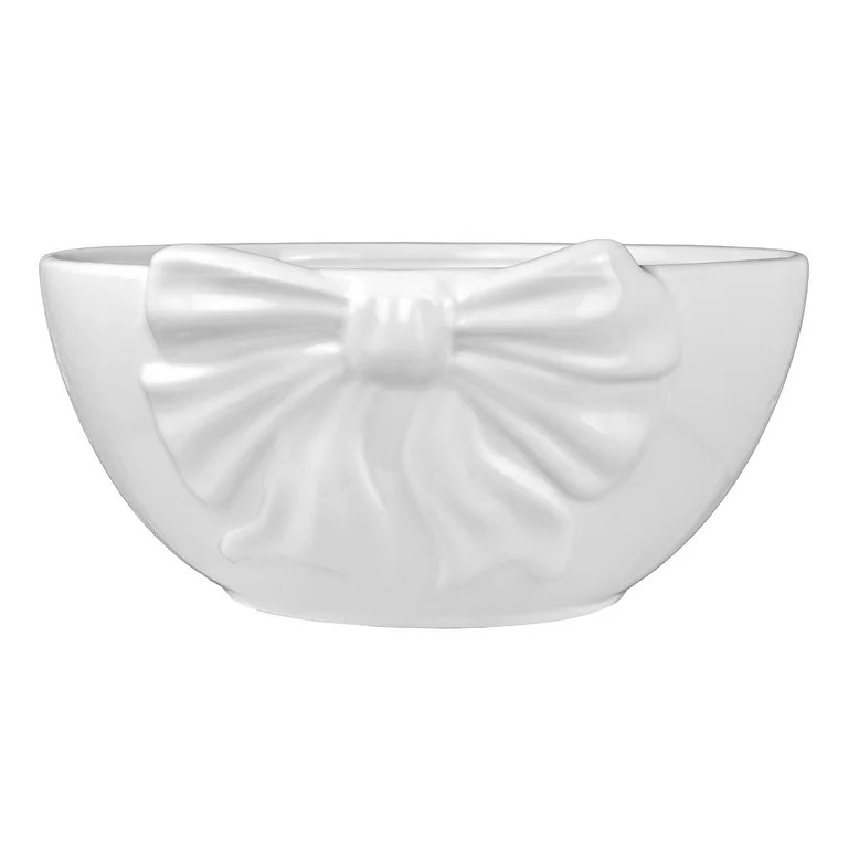 Way to Celebrate 1pk White Ceramic Bow Serving Bowl | Walmart (US)