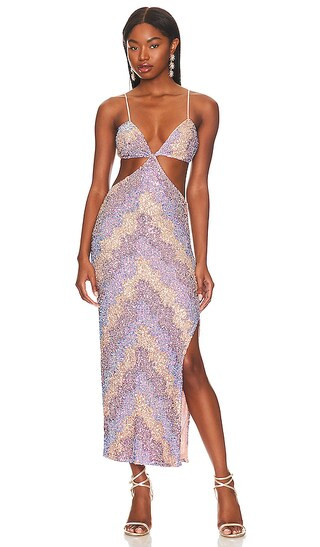 SAYLOR Nat Midi Dress in Blush. - size S (also in L, M, XS) | Revolve Clothing (Global)