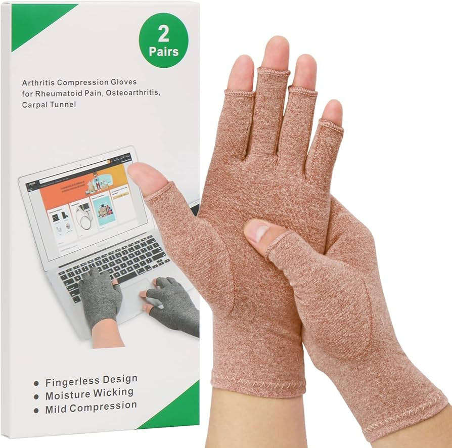 2-Pair Arthritis Compression Gloves for Alleviate Rheumatoid Osteoarthritis, Carpal Tunnel Raynau... | Amazon (UK)