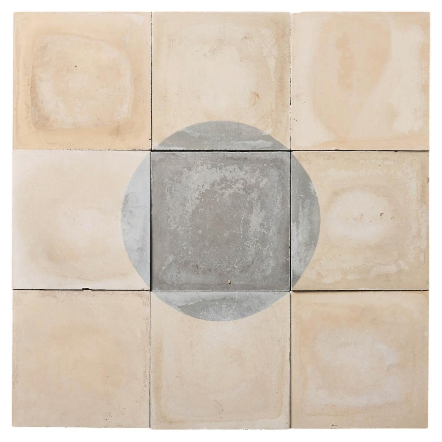 Reclaimed Black and White Circle Pattern Encaustic Tiles 1.4 m2 (15 ft2) | 1stDibs