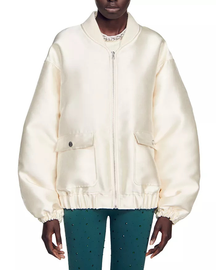 Turbigo Satin Oversized Bomber Jacket | Bloomingdale's (US)