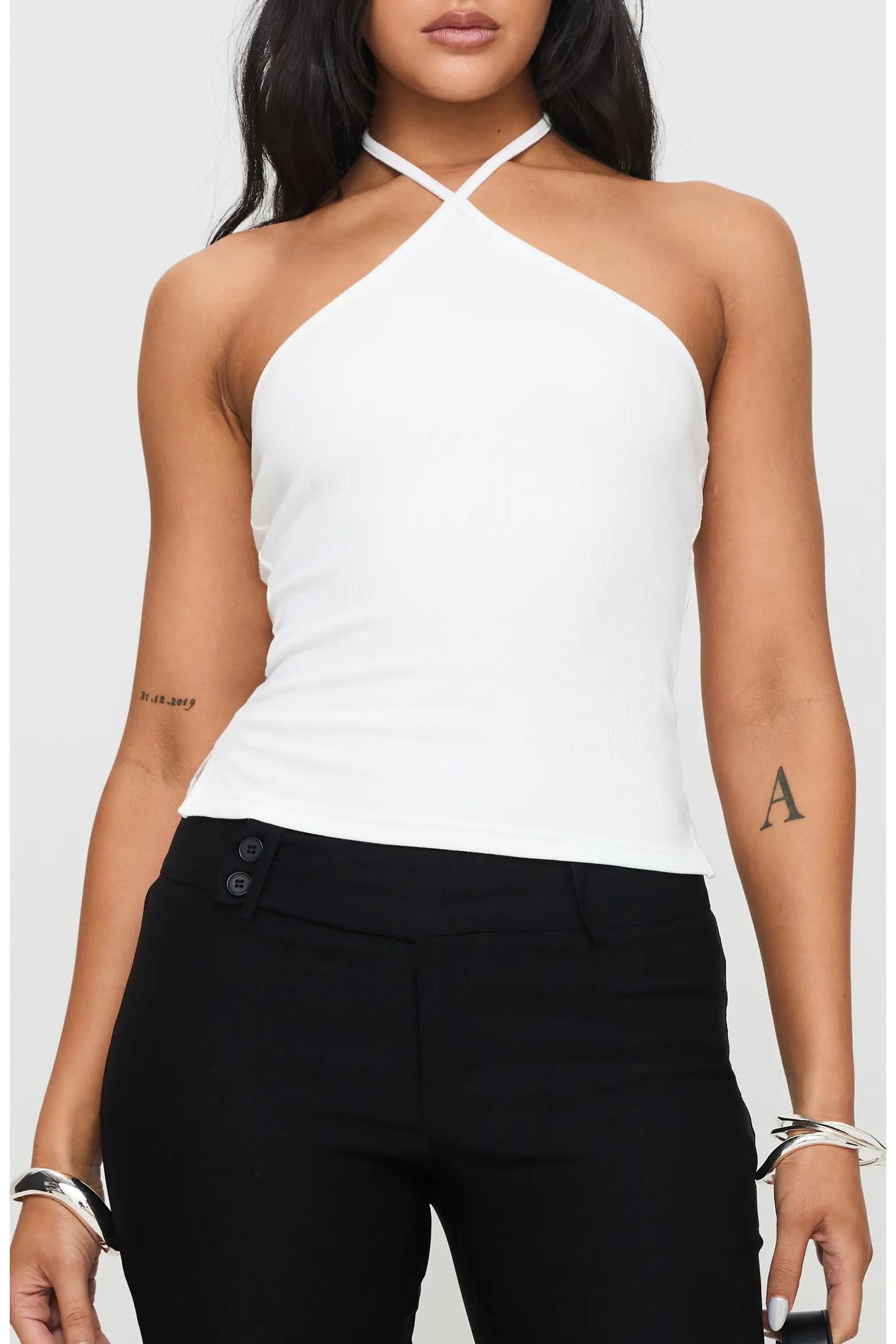 Baseline Rib Stretch Cotton Halter Top (Women) | Nordstrom | Nordstrom