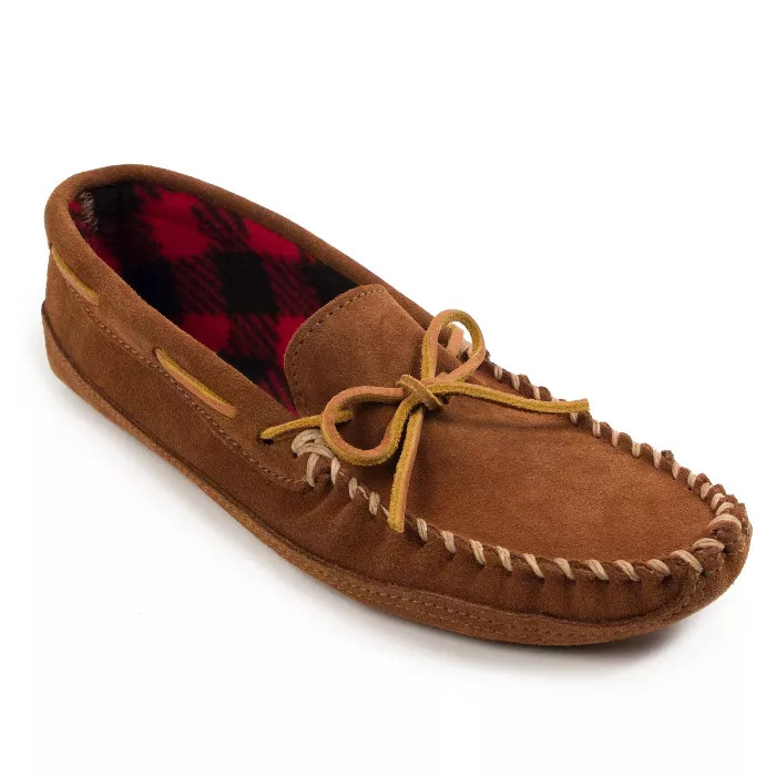 Minnetonka Men's Suede Double Bottom Fleece Slipper 773 | Target