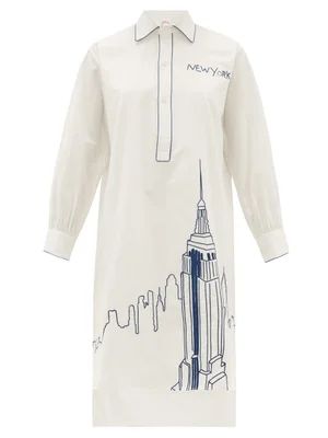 NYC Piping embroidered cotton pyjama shirt | Matches (UK)