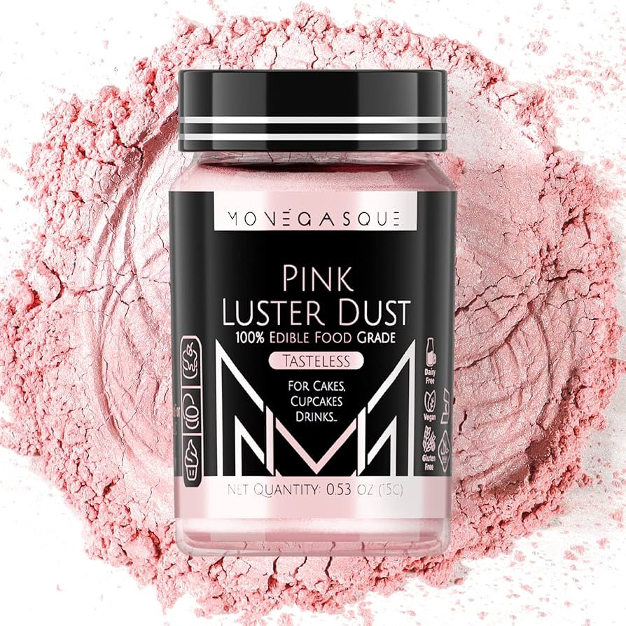 MONÉGASQUE Pink Edible Decorating Glitter Sprinkles 15g – Champagne Luster Dust Edible Shimmer... | Amazon (US)