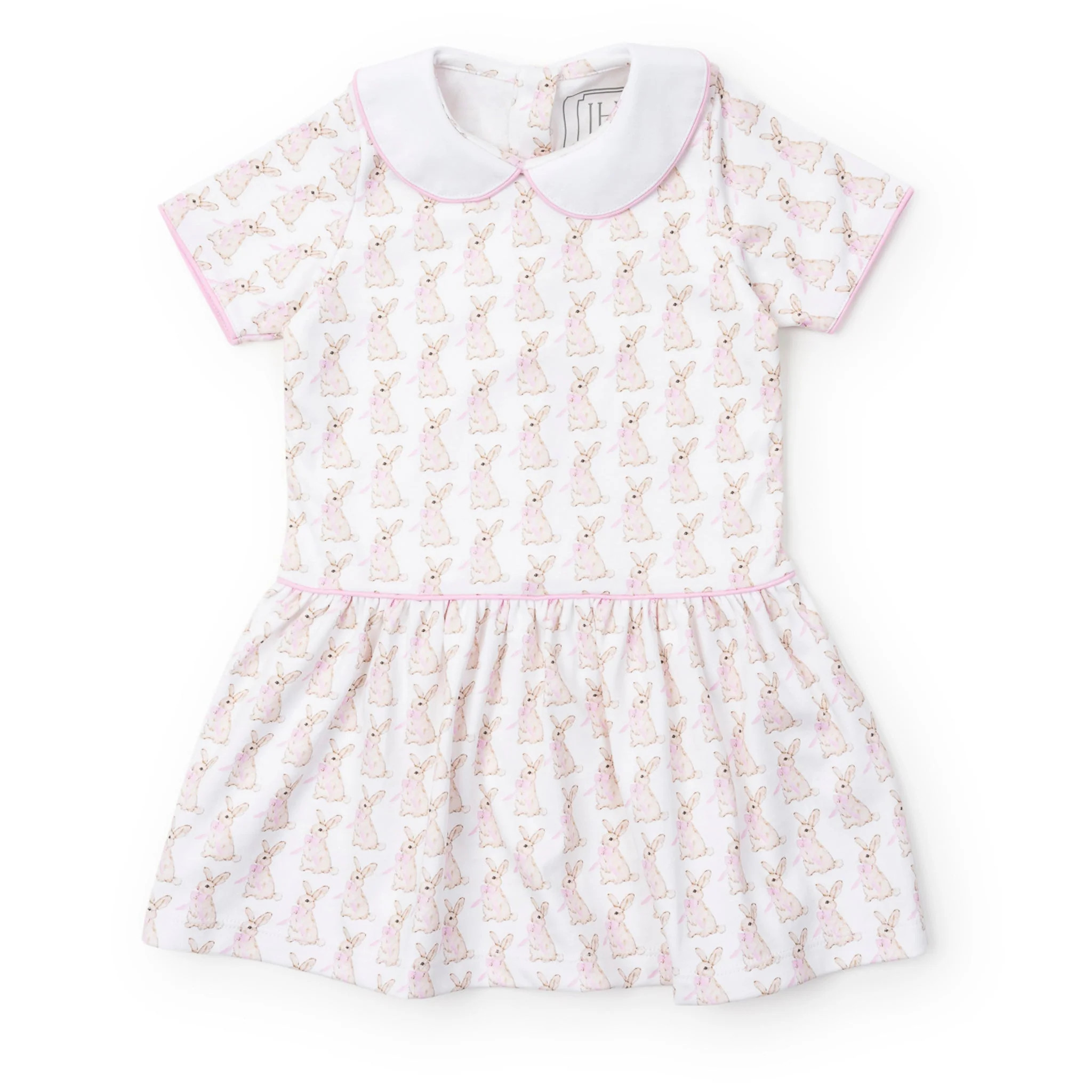 Libby Girls' Dress - Easter Bunnies Pink | Lila and Hayes