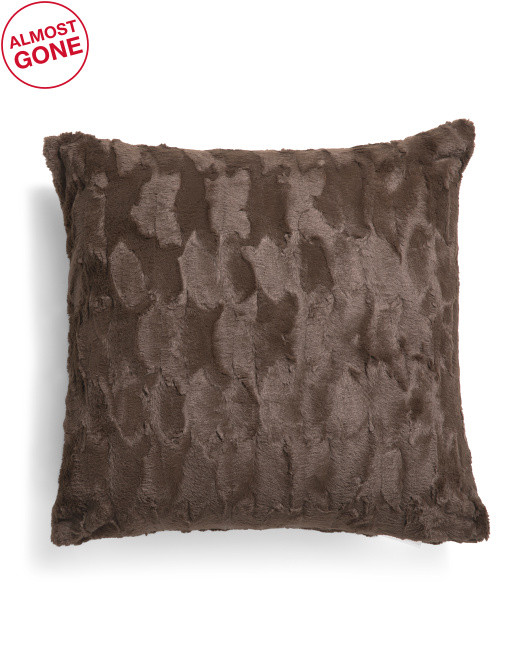 24x24 Textured Faux Fur Pillow | TJ Maxx