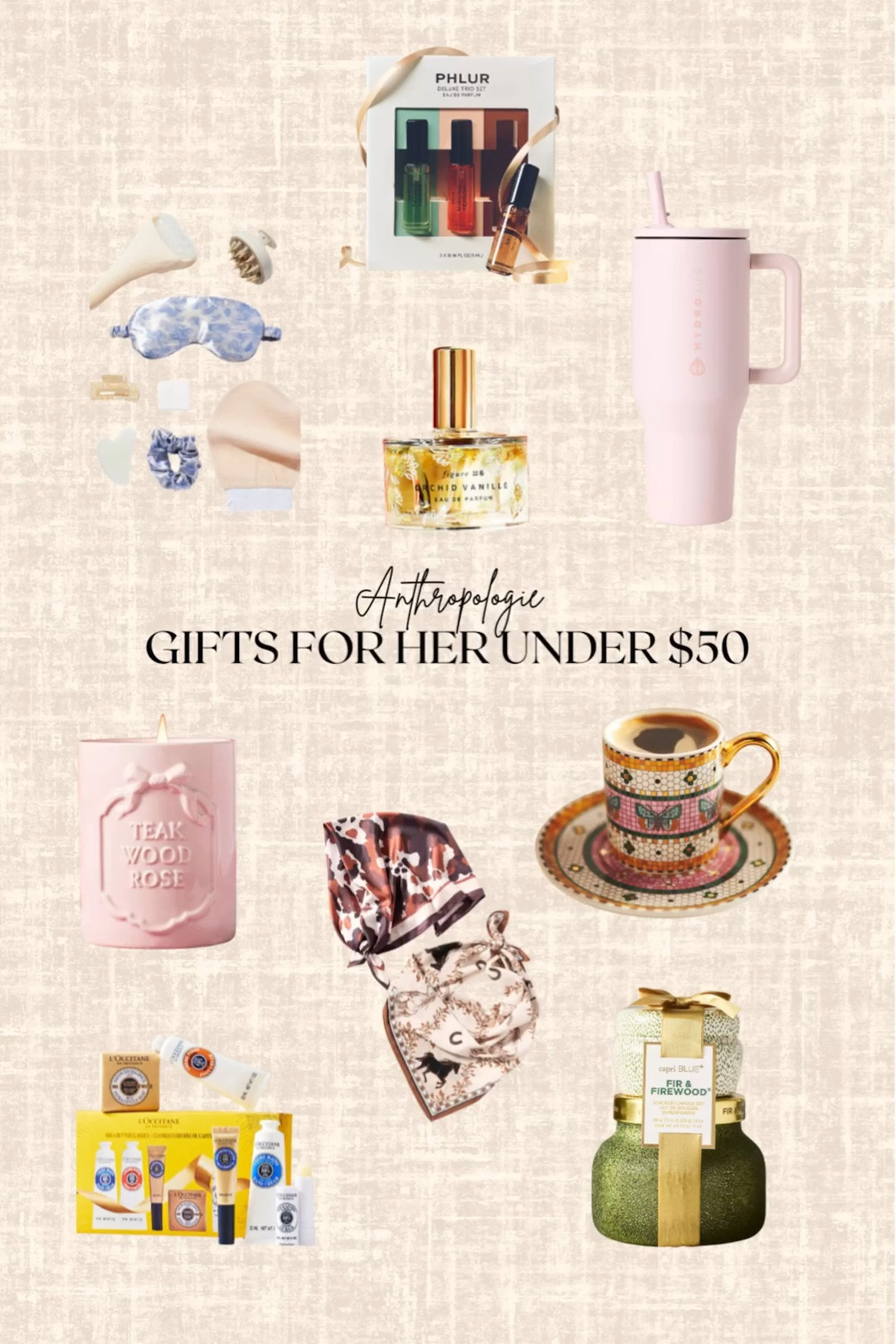 Anthropologie Gifts for Her under $50! 

Perfume set, candle warmer, candle, scarves, hydro jug, cup and saucer set, spa set

#LTKHoliday #LTKGiftGuide #LTKSaleAlert