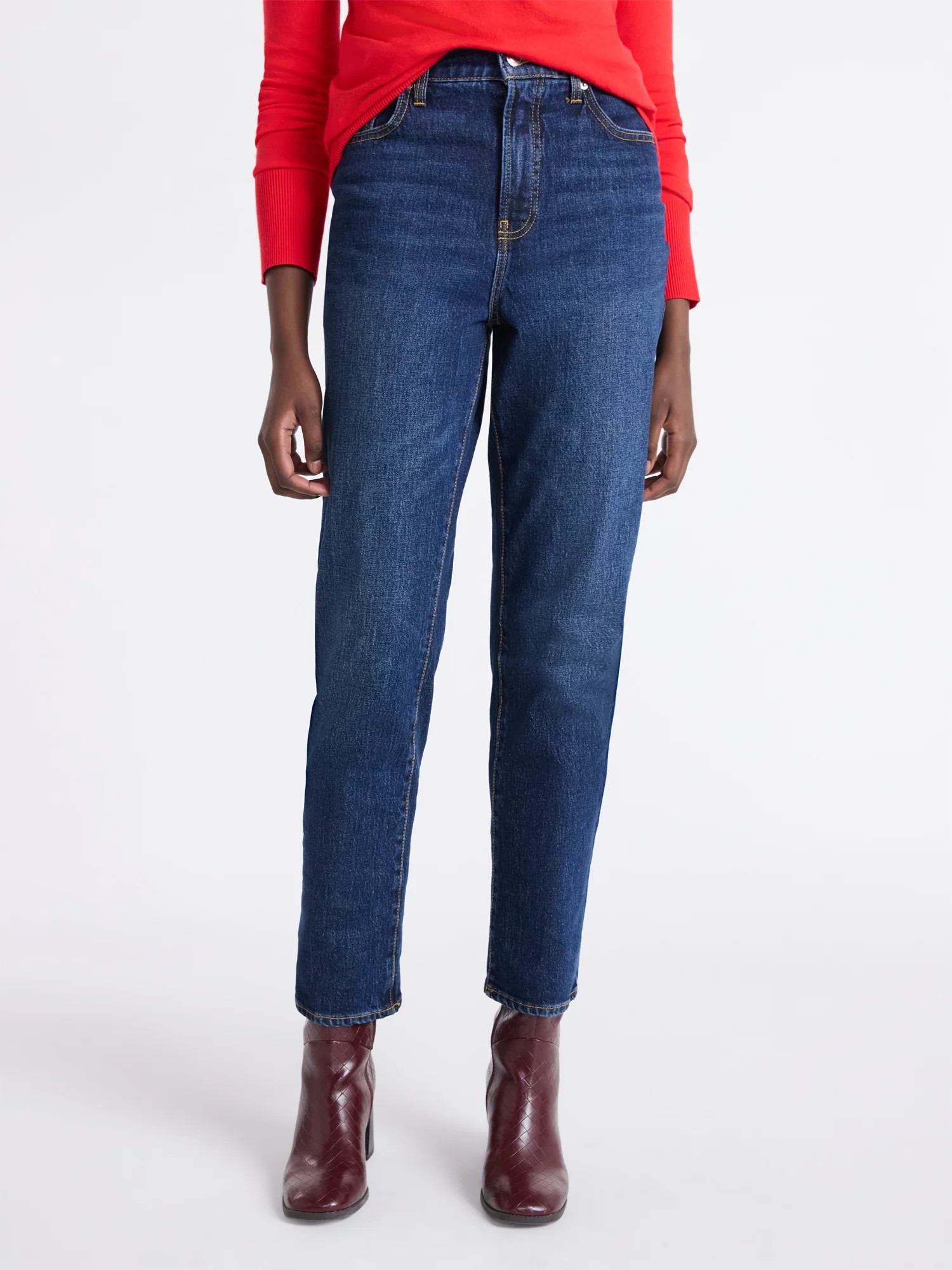 Free Assembly Women's and Women's Plus High Rise Straight Jeans, 30" Inseam, Sizes 0-26W | Walmart (US)