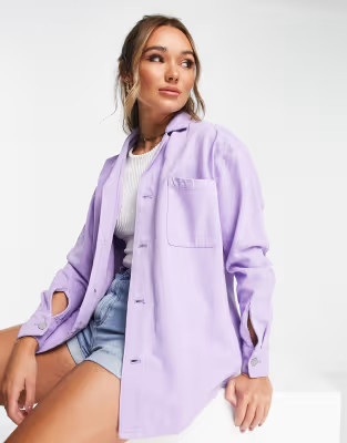 Waven oversized PJ style shirt in lilac (part of a set) | ASOS | ASOS (Global)