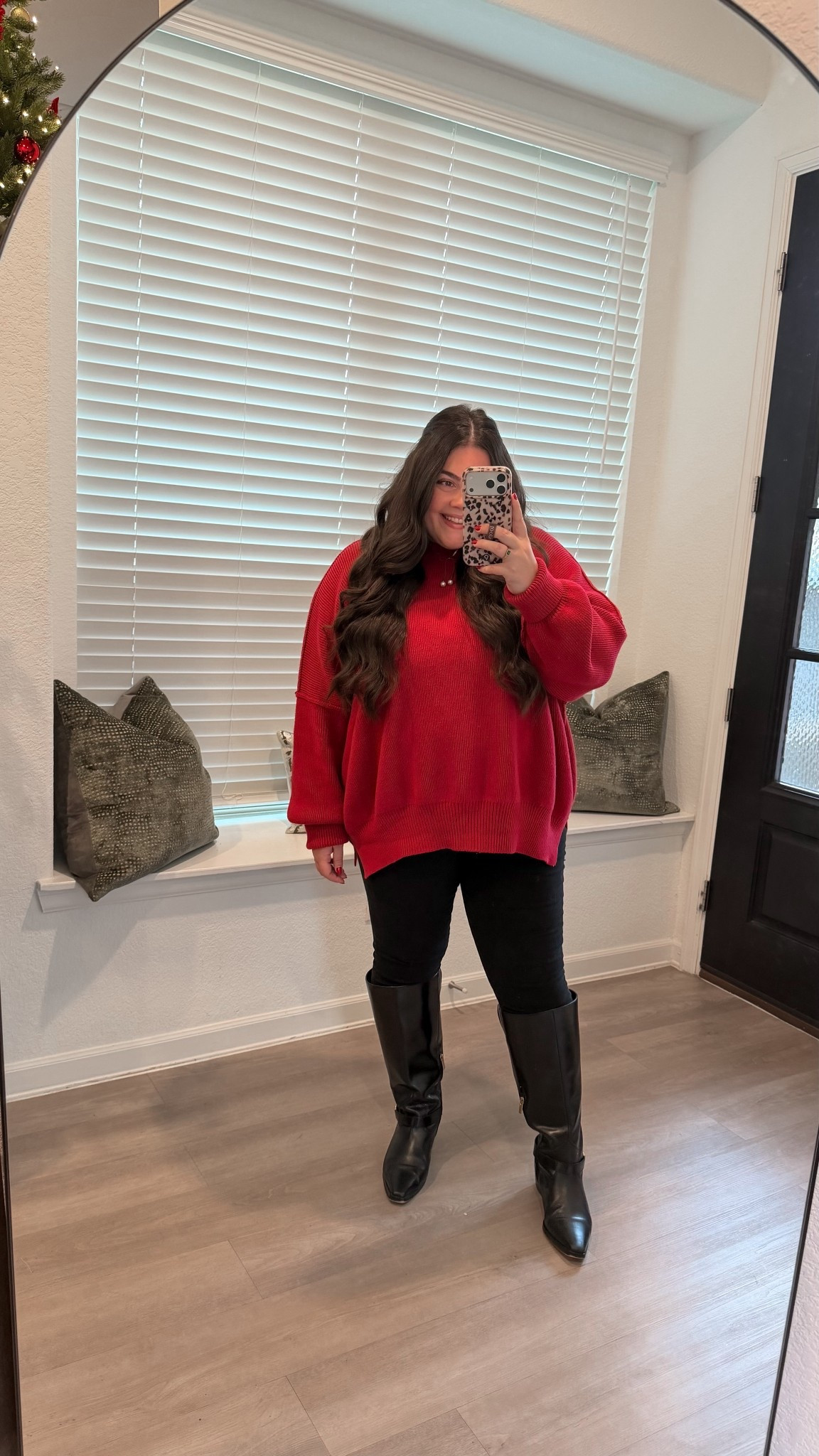 Red sweater. Oversized sweater. Black Friday. Free people. Skinny jeans. Flat boots. Skinny jeans outfit. Oversized sweater outfit.

#LTKFindsUnder100 #LTKCyberWeek #LTKHoliday