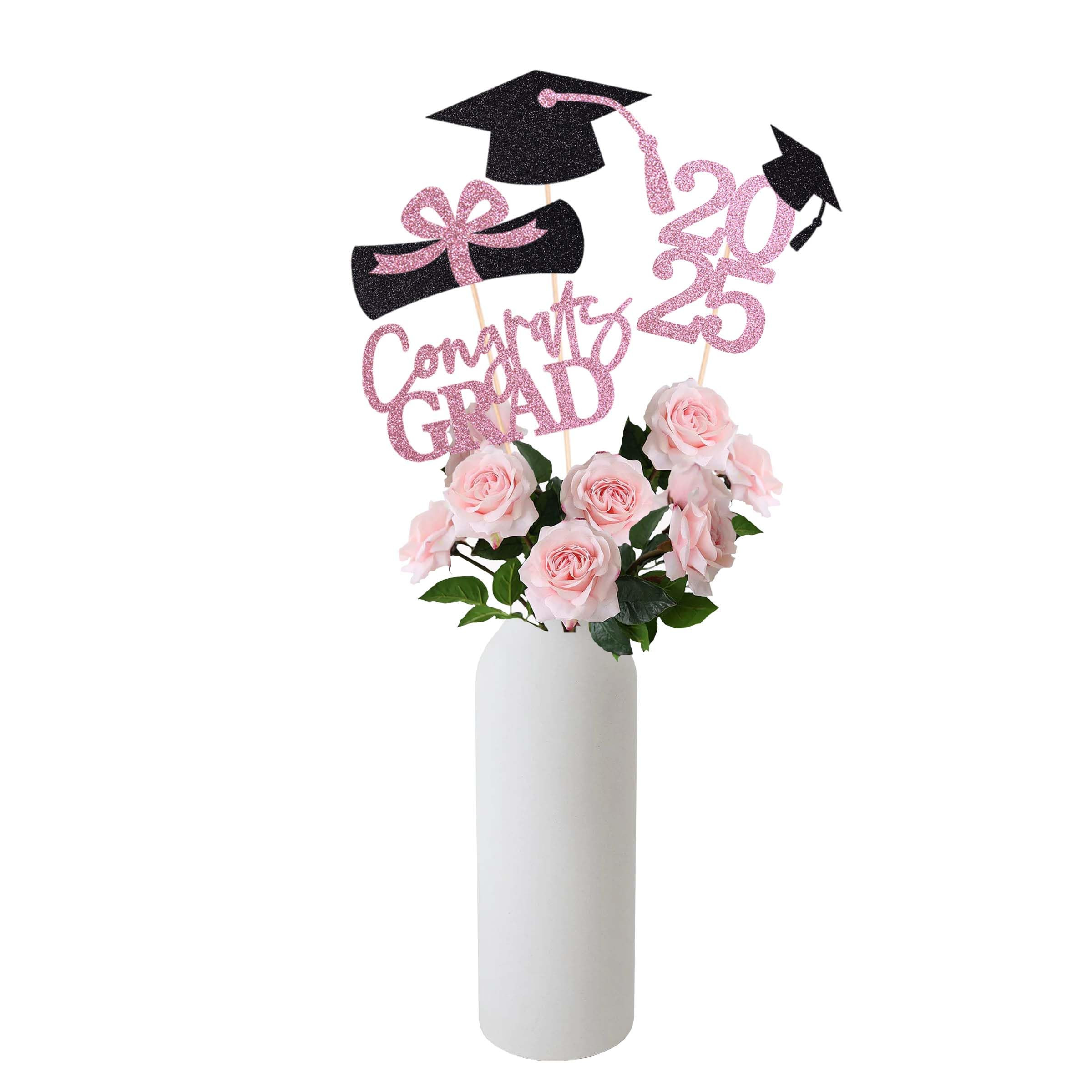 Gexolenu 16 PCS Pink and Black Double-Sided 2025 Graduation Centerpieces for Tables, 2025 Table T... | Amazon (US)