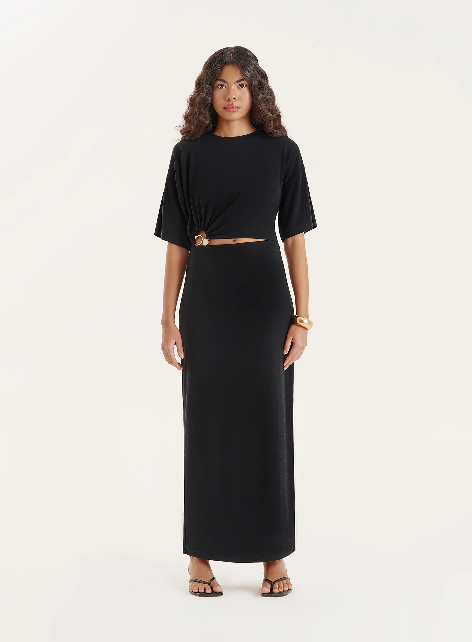 Black Jersey Cut Out Maxi Dress- Piper | 4th & Reckless