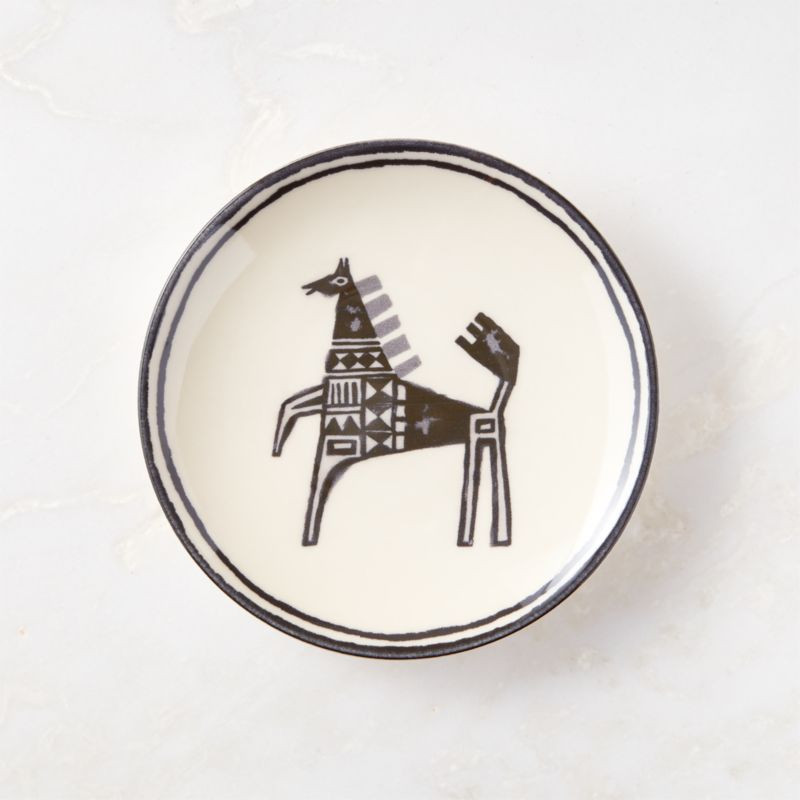 Corvo White and Black Patterned Appetizer Plate by Ackerman + Reviews | CB2 | CB2