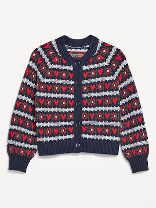 SoSoft Crew-Neck Printed Cardigan Sweater | Old Navy (US)