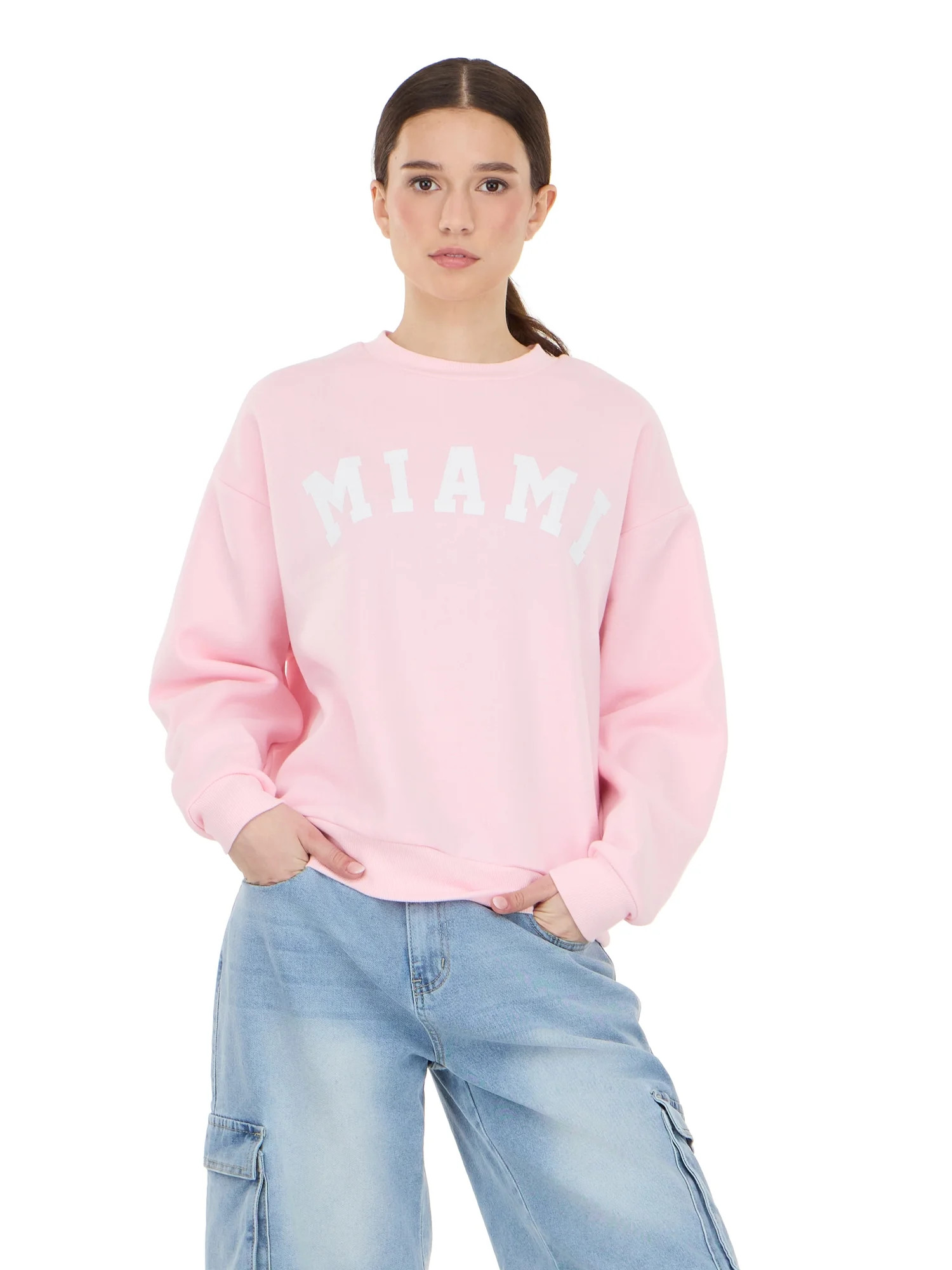 Forever 21 Women's and Women's Plus Destination Fleece Crewneck, Sizes XXS-4X | Walmart (US)