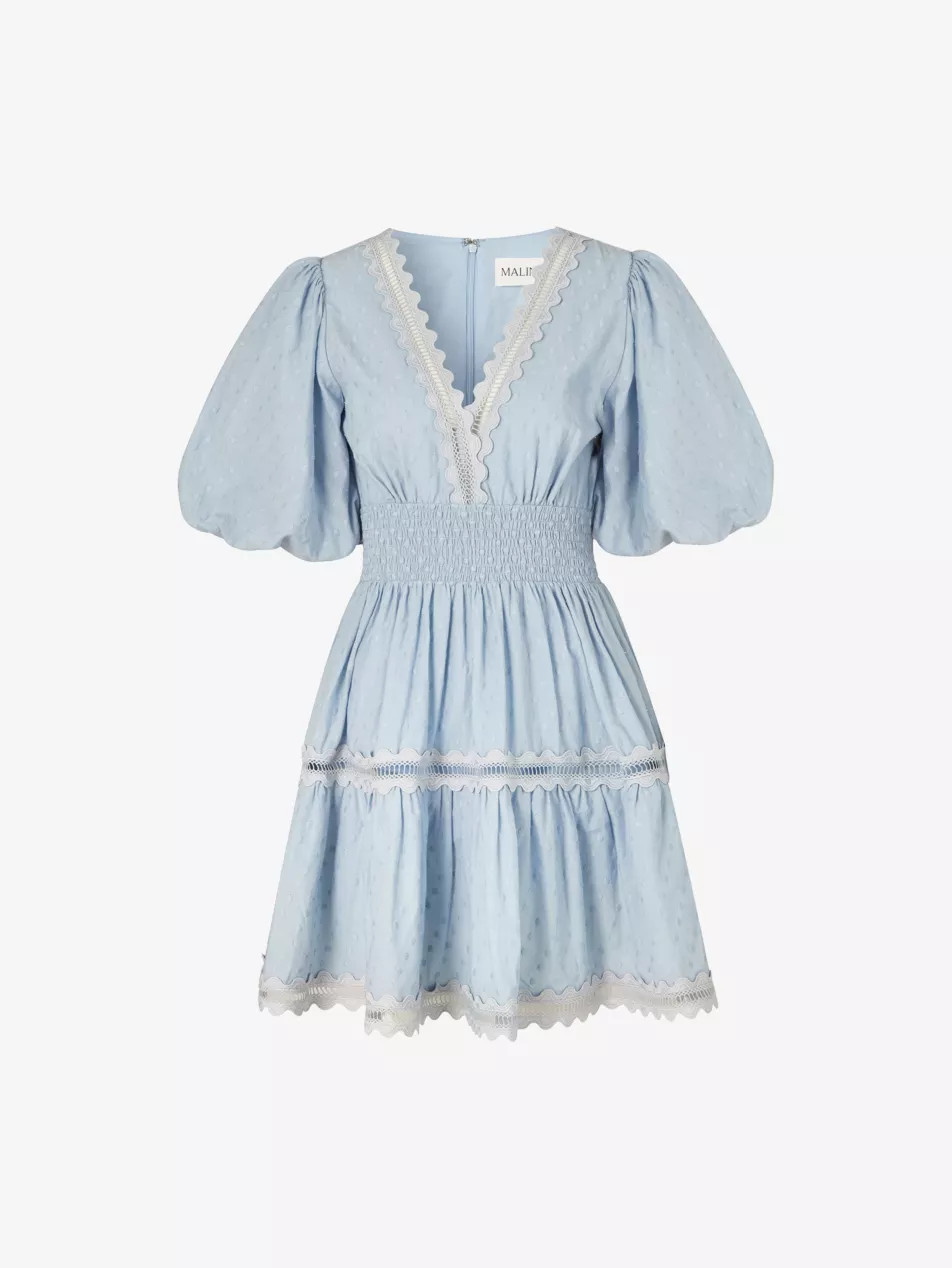 Elvira V-Neck Cotton Mini Dress | Selfridges
